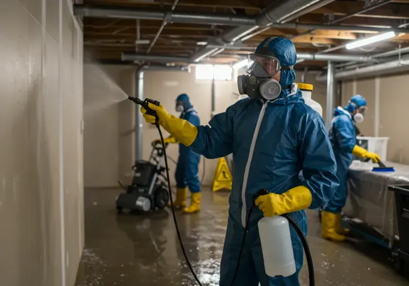 Basement Sanitization and Antimicrobial Treatment process in Royal Oak, MI