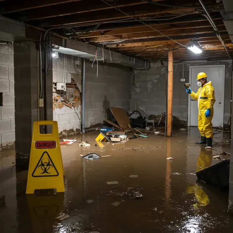 Flooded Basement Electrical Hazard in Royal Oak, MI Property